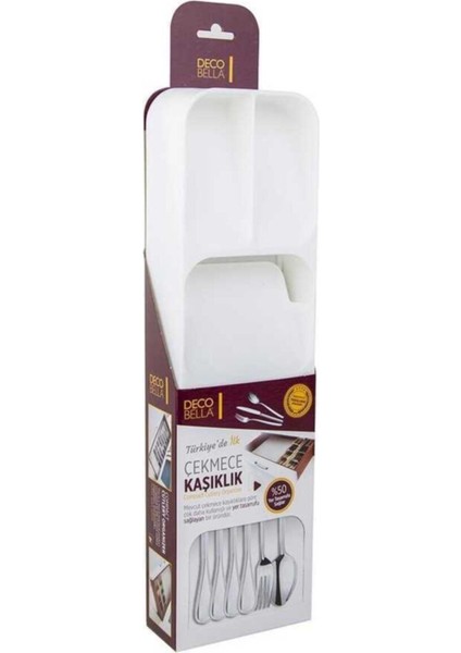 Beyaz 5 Bölmeli Çekmece Kaşıklık, Düzenli ve Şık Saklama Çözümü indirimleri