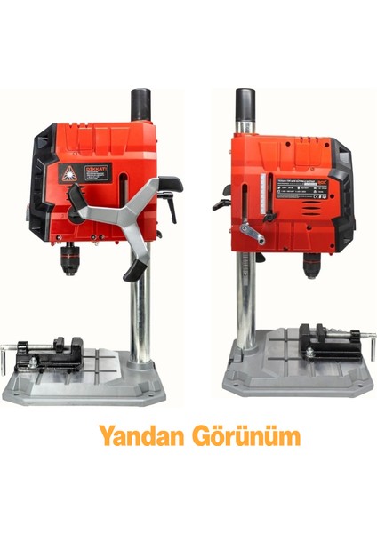 Elektrikli Tezgah Tipi Sütunlu Matkap Mandren 13 mm Dijital Ekran 720 W 2500 Rpm Lazerli Mengeneli modelleri