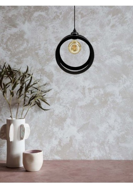 Şık Siyah Endüstriyel Metal Hasır Tel Dairesel Sarkıt Avize Aydınlatma fiyatları