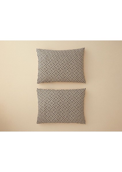 Yumuşak Pamuklu 2'li Yastık Kılıfı 50X70 cm Antrasit-Yeşil fiyatları