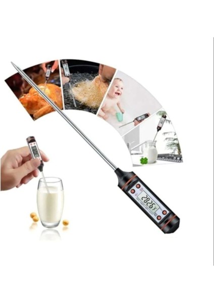 Dijital Metal Gıda Sıcaklık Ölçer, LCD Ekran, Beyaz, Dayanıklı ve Hassas Termometre modelleri