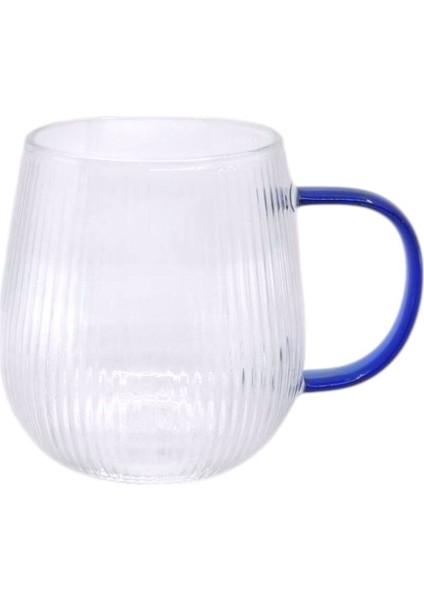 Renkli Kulplu 450ML Borosilikat Cam Kupa, Isıya Dayanıklı ve Çizgi Tasarımıyla Şık modelleri