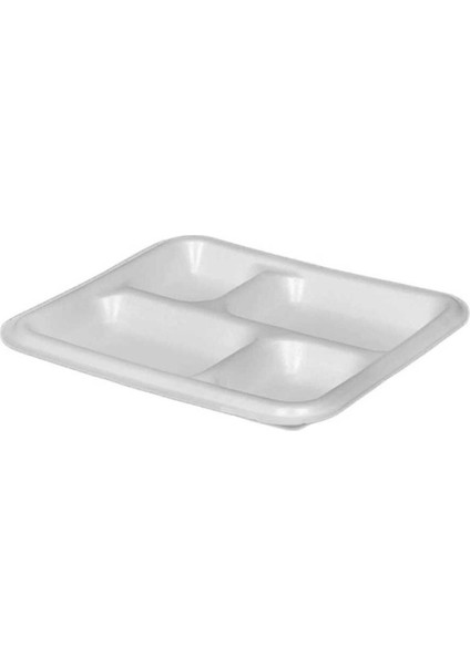 4 Bölmeli Tek Kullanımlık Köpük Tabak, 26.5X30 Cm, 10'lu Paket modelleri
