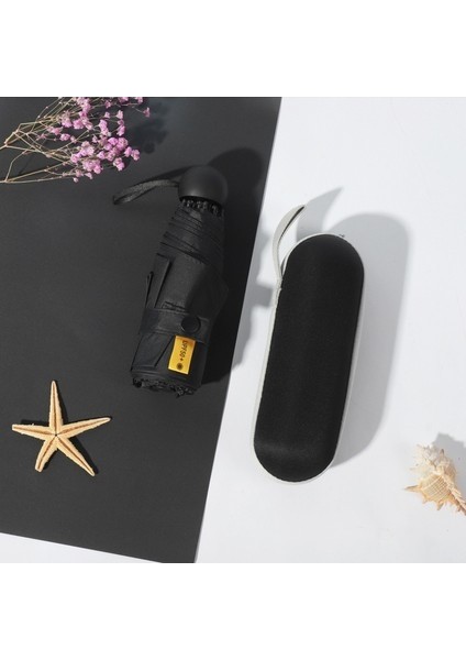 8 Kemik Beş Katlı Şemsiye Kılıfı - Siyah (Yurt Dışından)