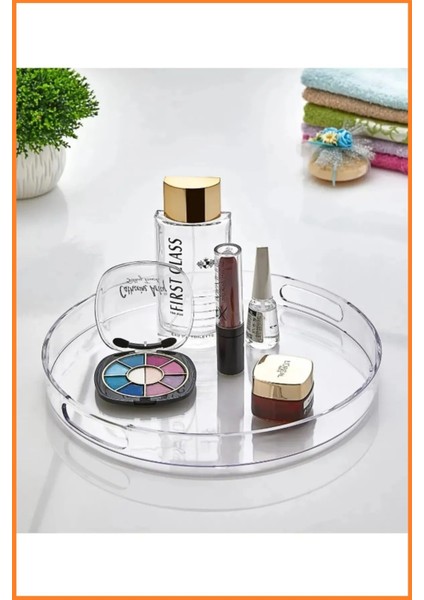 Şeffaf Yuvarlak Dekoratif Sunum ve Servis Tepsisi, Organizer, Göz Alıcı Tasarım fiyatları