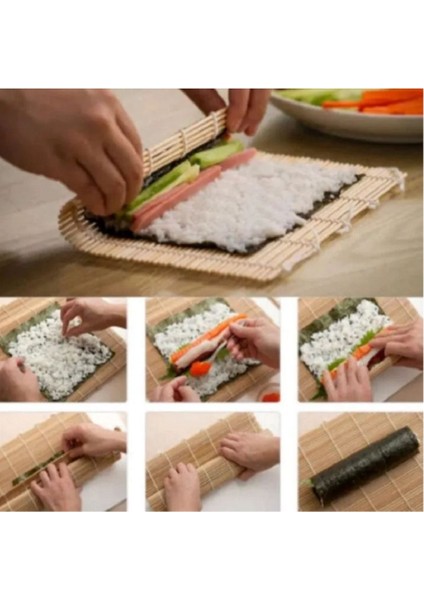 Yeşil Bambu Sushi Sarma Matı, Kolay ve Pratik Sushi Sarma Için Ideal indirimleri