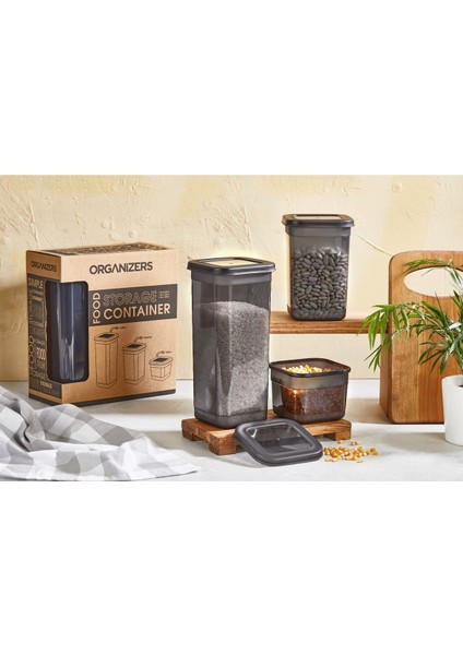 3'lü Gri Saklama Kabı Seti, Pratik ve Şık Organize Çözümü fiyatları