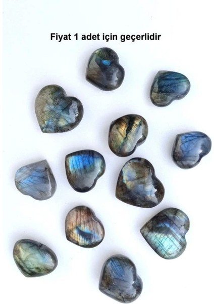 Renkli Kalp Kesim Labradorit Taşı, Işıltılı ve Şık Takı Parçası fiyatları