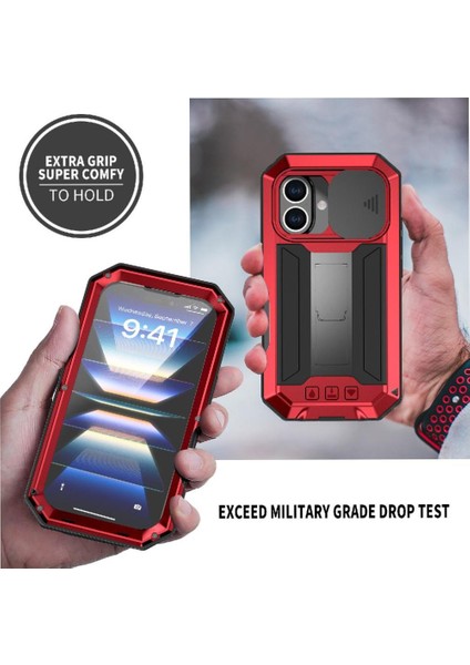 IPhone 16 Için Metal Standı Telefon Kılıfı Artı 360 Tam Vücut Koruyucu Kapak (Yurt Dışından) fiyatları