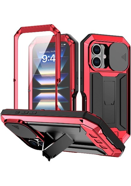 IPhone 16 Için Metal Standı Telefon Kılıfı Artı 360 Tam Vücut Koruyucu Kapak (Yurt Dışından) fırsatları