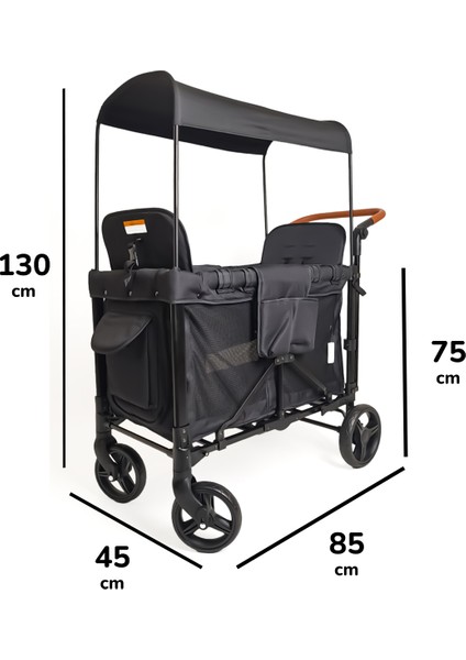 Güneş Tenteli Vagon Taşıma Arabası Siyah fırsatları