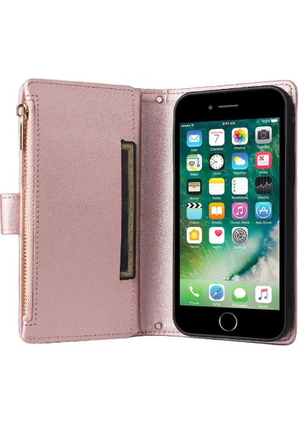 IPhone 7 Için Flip Case Artı/8 Artı Kayış Cüzdan Darbeye Kart Yuvaları (Yurt Dışından) modelleri
