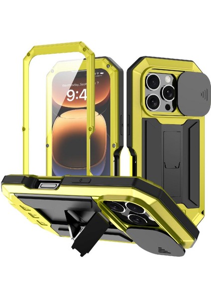 Metal Standı Telefon Kılıfı IPhone 16 Pro Max Dahili Kamera Kickstand 360 (Yurt Dışından) modelleri