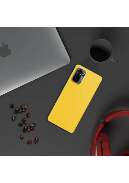 Xiaomi Redmi Note 10 İnce Mat Silikon Kılıf Sarı modelleri