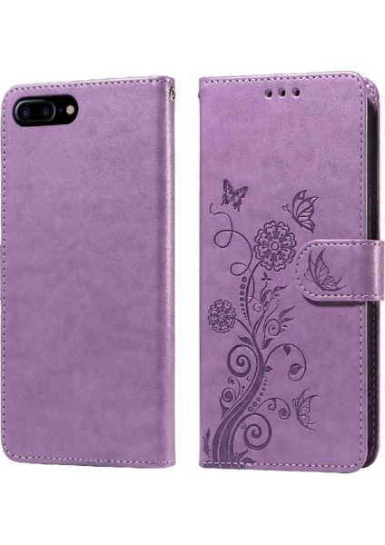 IPhone 7 Için Flip Case Artı/8 Artı Kart Yuvaları Çiçek Deri Flip (Yurt Dışından)