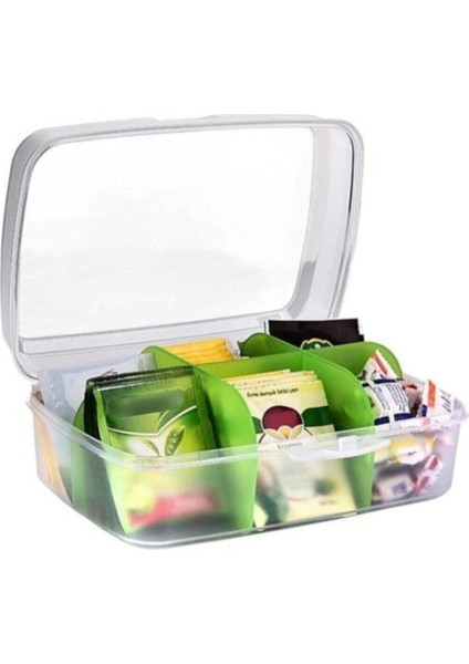 6 Bölmeli Yeşil Poşet Çay Saklama Kutusu, Hijyenik ve Kaliteli Tasarım fiyatları