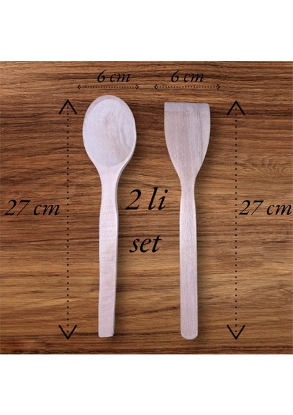Kahverengi Ahşap Spatula ve Tahta Kaşık Seti, Doğal ve Şık Mutfak Gereçleri
