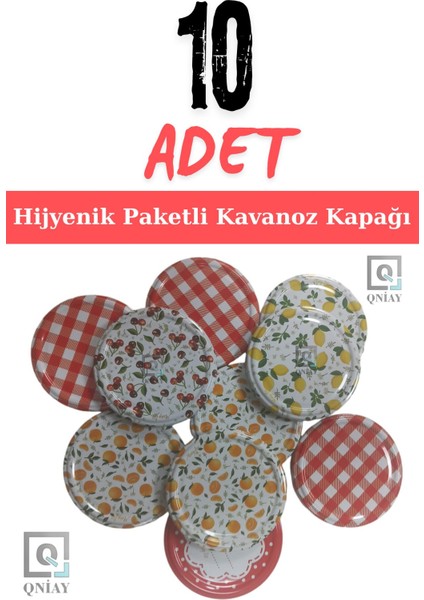 Renkli 82MM Konserve ve Kavanoz Kapağı Seti, Çift Silikonlu, 10 Adet