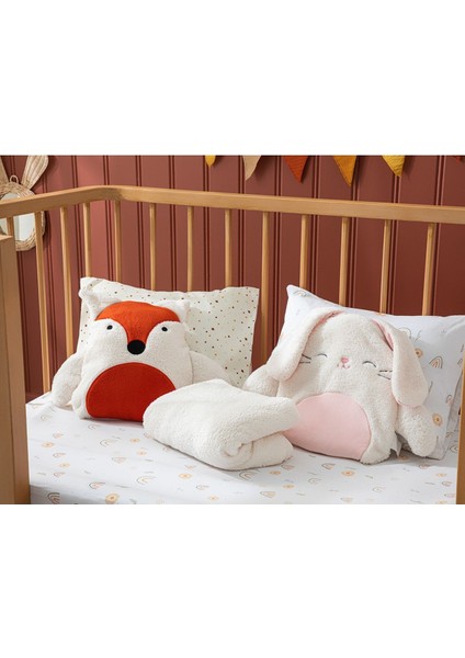 Yumuşak ve Şık Bebe Battaniyesi 80X110 cm Ekru Renk Seçeneği