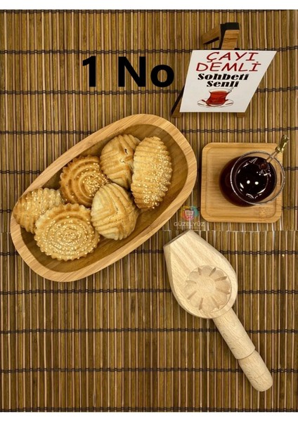 Ahşap Kerebiç ve Kurabiye Kalıbı, 1'li Set, Beyaz, Kolay Kullanım