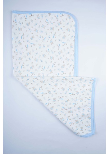 Yumuşak ve Şık Yeni Doğan Bebek Pamuk Kapitone Battaniye, Mavi Renk Seçeneği