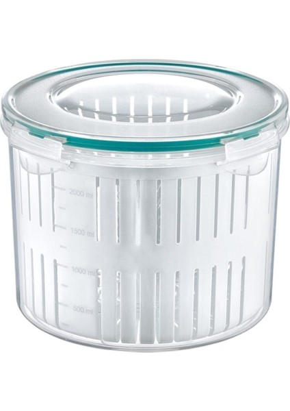 Derin Yuvarlak Süzgeçli Saklama Kabı, Beyaz, Pratik ve Şık Mutfak Gereçleri