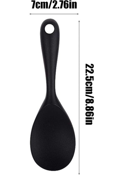 Siyah 22 cm Ultra Sert Uçlu Silikon Pilav Kaşığı, Yüksek Isı ve Yapışmaz Özellikli modelleri