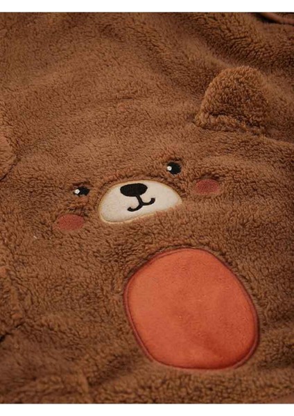 Yumuşak ve Şık Unisex Bebek Battaniyesi, Ayıcık Detaylı, Kahverengi Renk. fiyatları