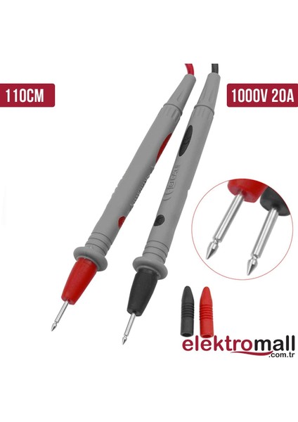 Çok Renkli Ölçü Aleti Probu 1000V 20A 110CM, Çok Renkli Elektrik Test Probu