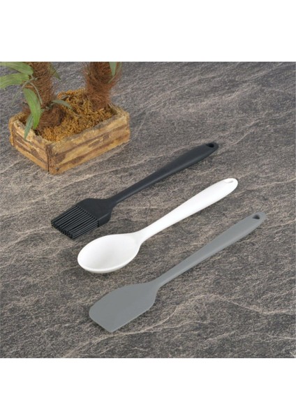 Gri Silikon Mini Üçlü Set, Şık ve Kullanışlı Ev Aksesuarları