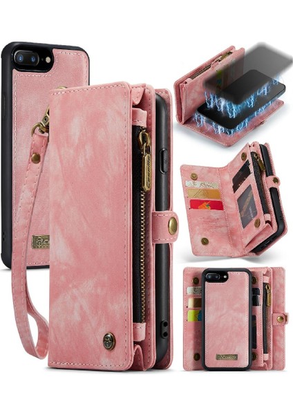 IPhone 7 Için Kılıf Artı/8 Artı Ayrılabilir Kart Tutucu Tpu Pc El Yapımı Kapak (Yurt Dışından)
