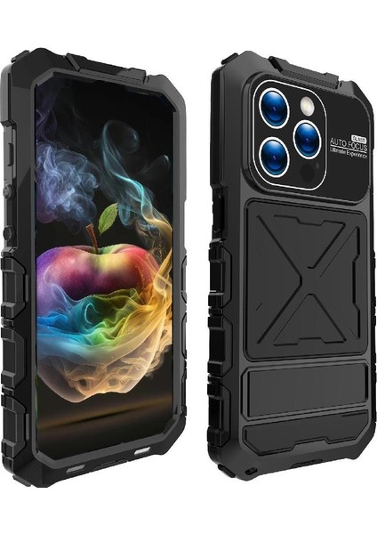 Metal Standı Telefon Kılıfı Için IPhone 15 Pro Max Muhafaza Şok Emici Damla (Yurt Dışından)