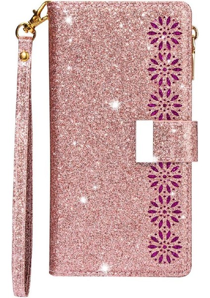 Iphone 16 Pro Kart Tutucu Bilek Kayışı Kickstand Için Glitter Cüzdan Kılıf (Yurt Dışından) fırsatları