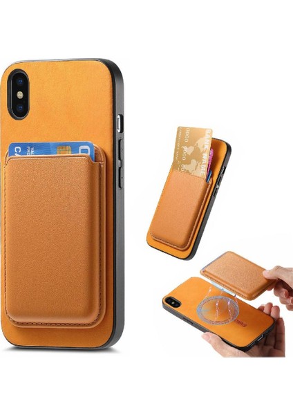 IPhone Xs Max Güçlü Manyetik Cazibe Kart Sahibi Kart Sahibi Için Kılıf (Yurt Dışından)