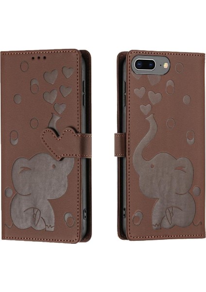 IPhone 7 Için Flip Case Artı/8 Artı Premium Deri Üç Kart Yuvaları (Yurt Dışından)