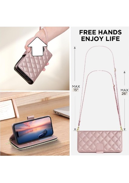 IPhone 7 Için Cüzdan Durumda Artı/iphone 8 Artı Crossbody Kayış Bilek Kayışı 9 (Yurt Dışından) modelleri