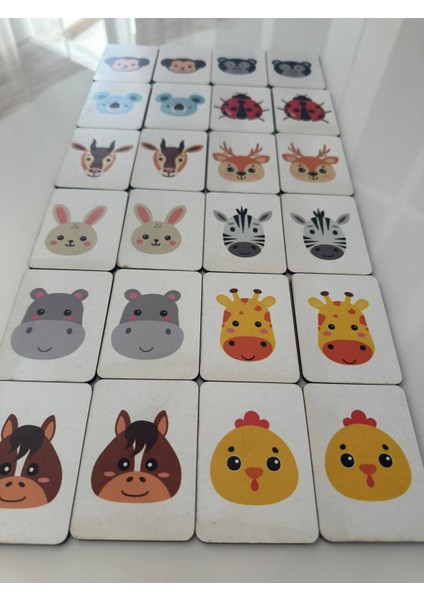 Zeka Kartları Eşleştirme Oyunu Hafıza Kartı Ahşap Eğitici Oyuncak