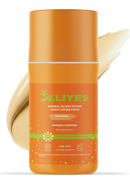 Organik 50 Spf Mineral Filtreli Renkli Güneş Koruyucu Krem - Natural Ton L Ecocert Cosmos Organik fiyatları