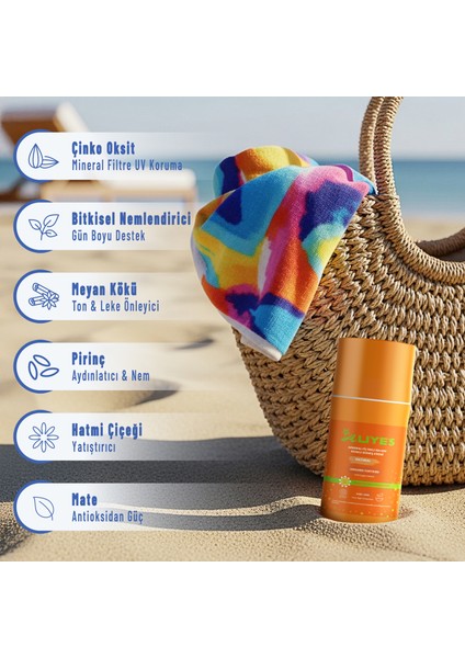 Organik 50 Spf Mineral Filtreli Renkli Güneş Koruyucu Krem - Natural Ton L Ecocert Cosmos Organik indirimleri