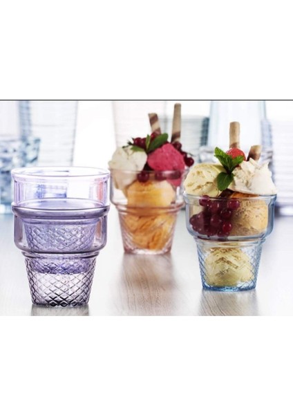 Mini Cornet 3'lü Dondurmalık Takımı Pembe ve Beyaz Renk Seçenekleri fırsatları