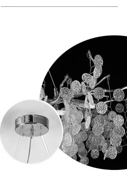 Istanbul Avize Leaf Gümüş Lüx Modern Avize modelleri