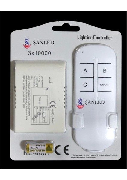 Uzaktan Elektrik ve Avize Kumanda Seti, Beyaz, 3'lü Sistem