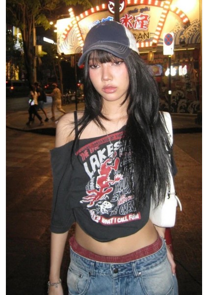 Kadın Bluz Füme Pamuklu Crop Normal Yaka Grafik Desenli Günlük Stil fiyatları