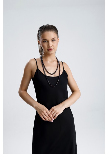 Siyah Doğal Inci Uzun Kolye fiyatları