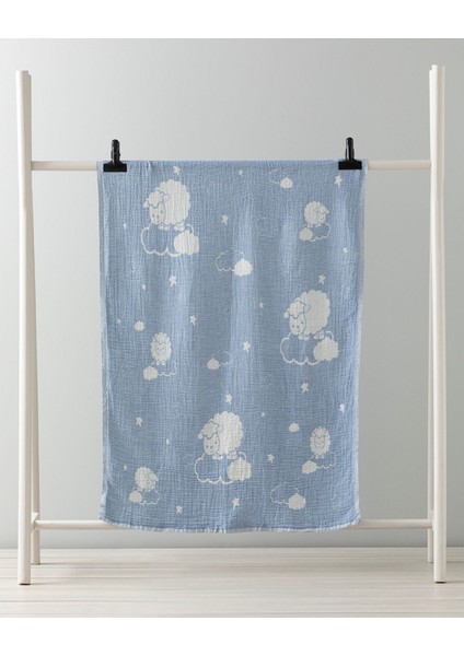 Mavi Pamuk Erkek Bebek Battaniye 80X120 Cm, Yumuşak ve Konforlu Kullanım Sağlar. modelleri