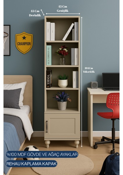 Alin Komodin ve Kitaplık Set | MDF Gövde | Ağaç Ayaklar | Şık ve Fonksiyonel Tasarım fiyatları