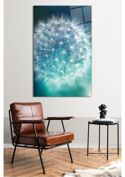 Turkuaz Karahindiba Dikey Cam Tablo, Modern Ev Ofis Dekoru, Hediyelik Duvar Dekorasyonu Kırılmaz Cam fiyatları