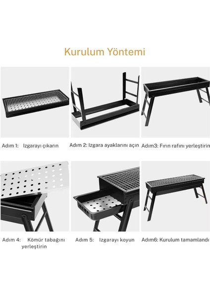 Cookout Portatif Katlanır Bbq Mangal Black
