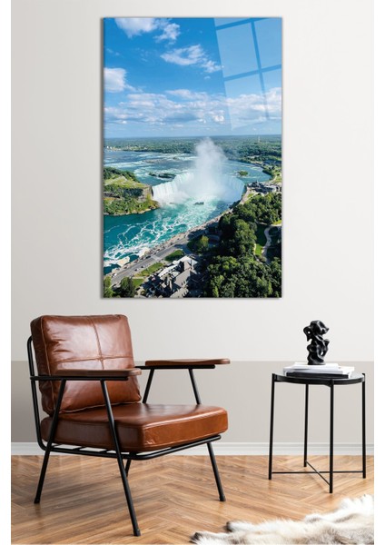 Kanada Niagara Şelalesi Dikey Cam Tablo, Modern Ev Dekoru, Hediyelik Duvar Dekorasyonu, Kırılmaz Cam fiyatları