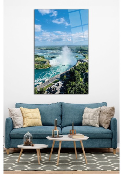 Kanada Niagara Şelalesi Dikey Cam Tablo, Modern Ev Dekoru, Hediyelik Duvar Dekorasyonu, Kırılmaz Cam modelleri